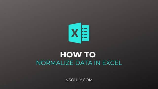How To Normalize Data In Excel