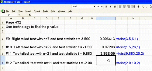 calculate p value from mean and standard deviation excel