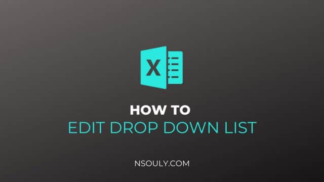 How to Edit a Drop Down List in Excel
