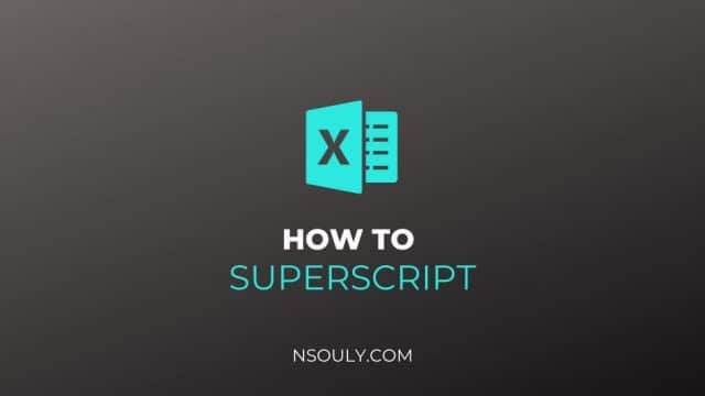 How Do You Put A Superscript In Excel?